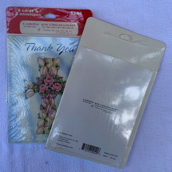Vintage Carole Joy Creations "Thank You" Cards - 2 Packs - Picture 2 of 2